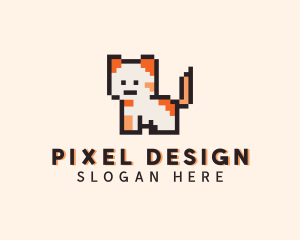 Arcade Pixel Cat logo design