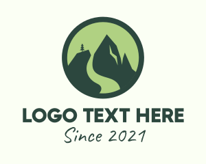 Green - Nature Mountain Badge logo design