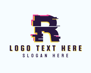 Programming - Game Glitch Letter R logo design