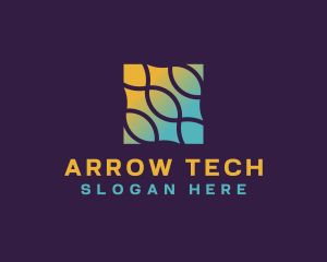 Gradient Tech Waves logo design