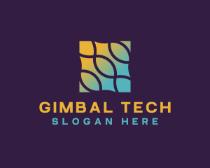 Gradient Tech Waves logo design