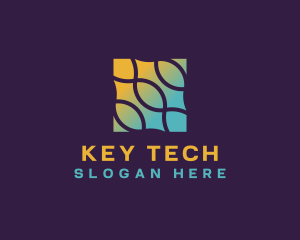 Gradient Tech Waves logo design