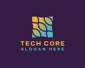 Gradient Tech Waves logo design