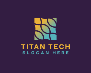 Gradient Tech Waves logo design