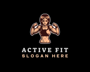 Fit - Fighter Fitness Woman logo design