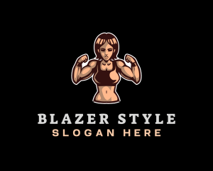 Fighter Fitness Woman logo design