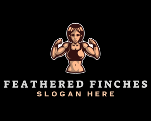 Fighter Fitness Woman logo design