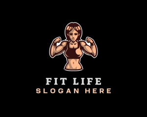 Fighter Fitness Woman logo design