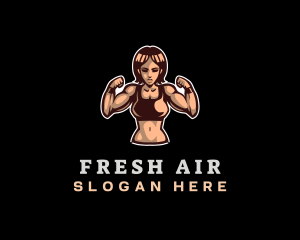 Fighter Fitness Woman logo design