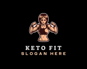 Fighter Fitness Woman logo design