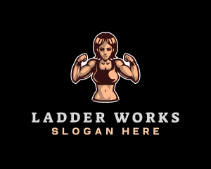 Fighter Fitness Woman logo design