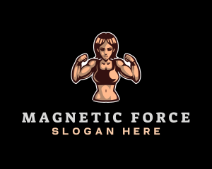 Fighter Fitness Woman logo design