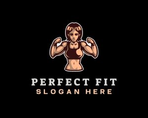 Fighter Fitness Woman logo design