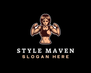 Fighter Fitness Woman logo design