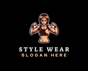 Fighter Fitness Woman logo design