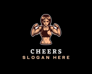 Fighter Fitness Woman logo design