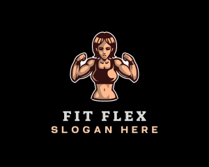 Fitness - Fighter Fitness Woman logo design