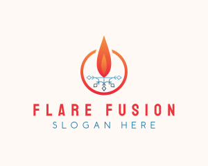 Flare - Flame Ice Snowflake logo design