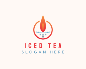 Flame Ice Snowflake logo design