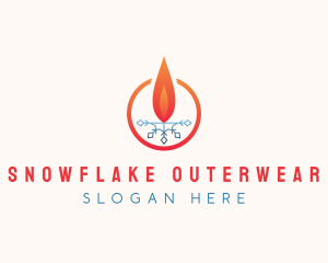 Flame Ice Snowflake logo design