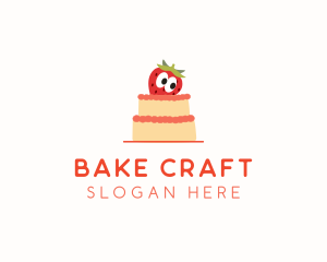 Strawberry Layered Cake logo design