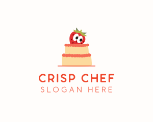 Strawberry Layered Cake logo design