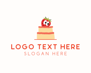 Cake - Strawberry Layered Cake logo design
