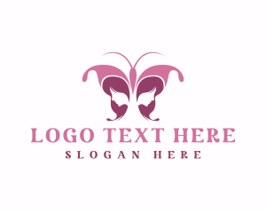 Trends - Beautiful Chic Face Butterfly Girl logo design