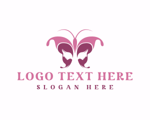Trend - Beautiful Chic Face Butterfly Girl logo design
