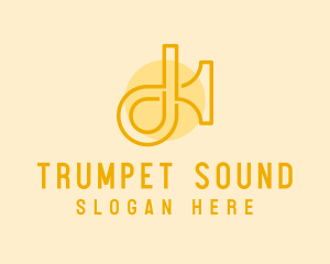 Trumpet - Letter D Music Instrument logo design
