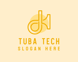 Tuba - Letter D Music Instrument logo design