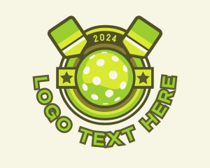 Emblem - Green Pickleball Emblem logo design