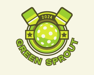 Green Pickleball Emblem logo design