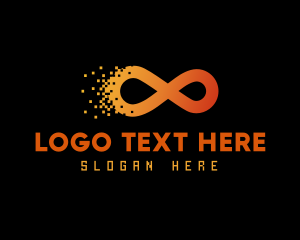 Glitch - Digital Pixel Infinity logo design