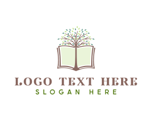Library - Tree Book Learning Journalist logo design