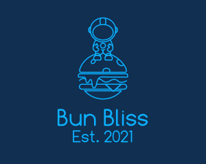 Bun - Space Astronaut Burger logo design