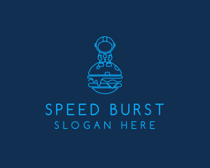 Space Astronaut Burger  logo design