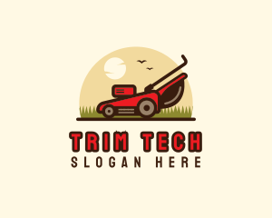 Trim - Lawn Mower Landscaping logo design