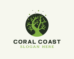 Green Coral Reef logo design