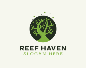 Green Coral Reef logo design