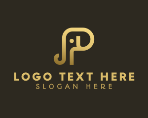 Modern - Wildlife Elephant Letter P logo design
