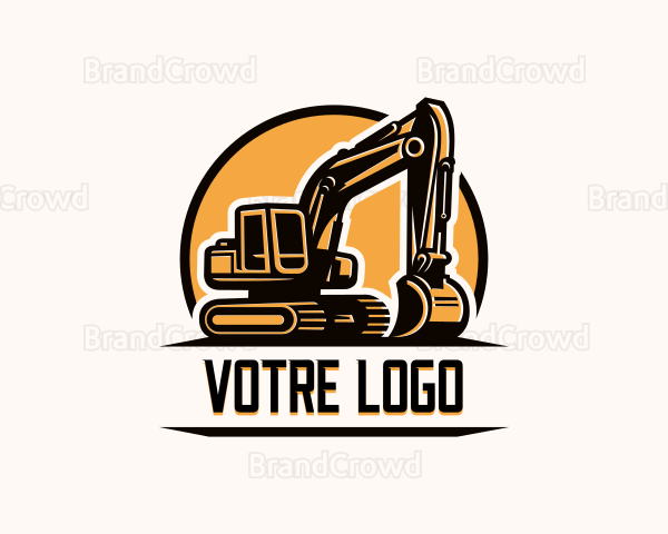 Excavator Contractor Builder Logo