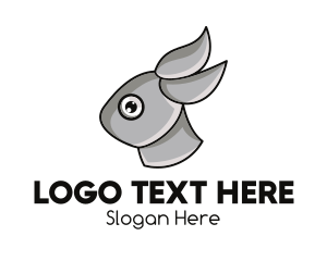 Grey - Grey Rabbit Outline logo design