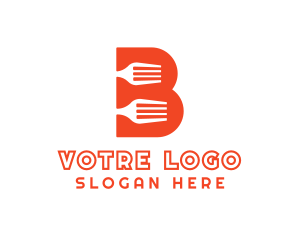 Orange Spoon - Orange B Fork logo design
