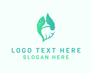 Sanitation - Leaf Broom Cleaning logo design