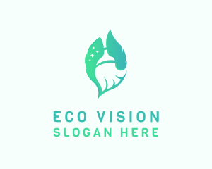 Leaf Broom Cleaning logo design