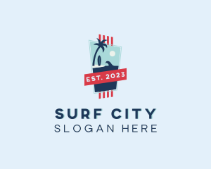 Summer Beach Surfer logo design