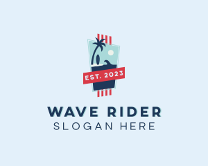 Summer Beach Surfer logo design