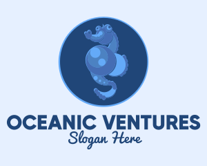 Blue Seahorse Oceanarium logo design