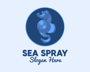 Blue Seahorse Oceanarium logo design